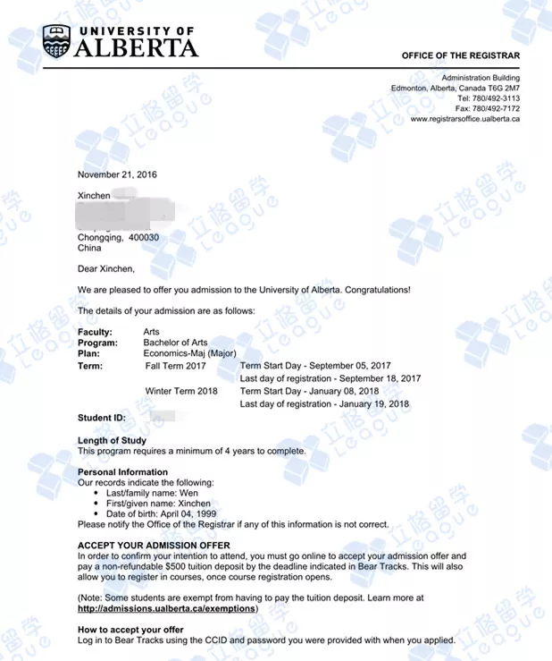 文同学                                                                                                          学校：四川外国语大学附属外国语学校                                                                                   申请专业：经济                                                                                                                       录取学校：阿尔伯塔大学